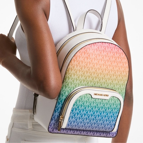 Michael Kors Jaycee Medium Rainbow Signature Logo Backpack Rainbow main image 5